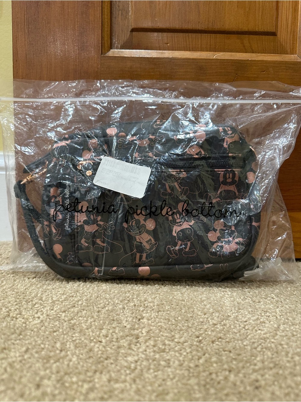 Petunia Pickle Bottom Black Crossbody/Belt Bag with Rose Gold Mickey Print - Picture 8 of 8